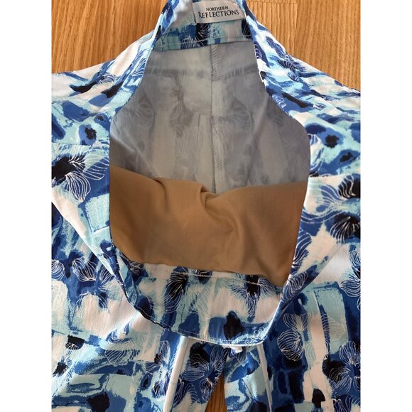 Northern Reflections Capri Pants Tummy Shaper Blue Floral Wm M Beach Resort New - Picture 7 of 11